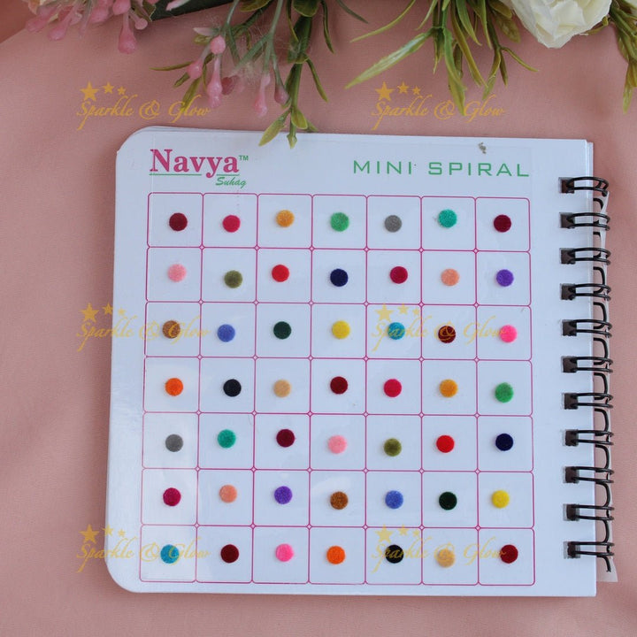 Navya Suhag Multi colour plain bindi small book - Sparkle and Glow - 