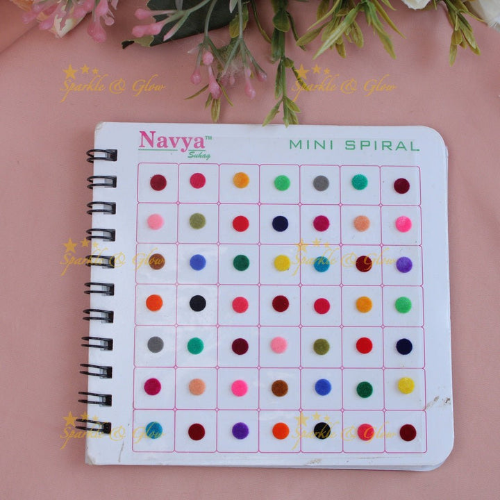 Navya Suhag Multi colour plain bindi small book - Sparkle and Glow - 