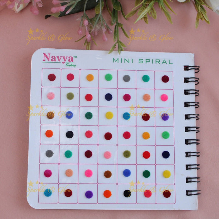 Navya Suhag Multi colour plain bindi small book - Sparkle and Glow - 