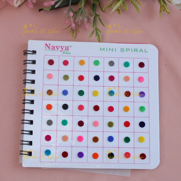 Navya Suhag Multi colour plain bindi small book - Sparkle and Glow - 