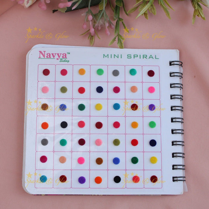 Navya Suhag Multi colour plain bindi small book - Sparkle and Glow - 