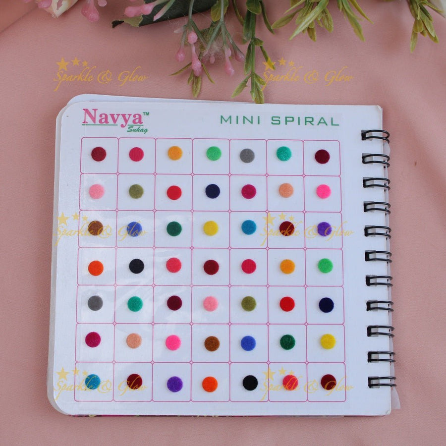 Navya Suhag Multi colour plain bindi small book - Sparkle and Glow - 