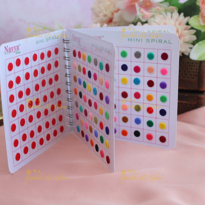 Navya Suhag simple plain round multi colour bindi big book - Sparkle and Glow - 