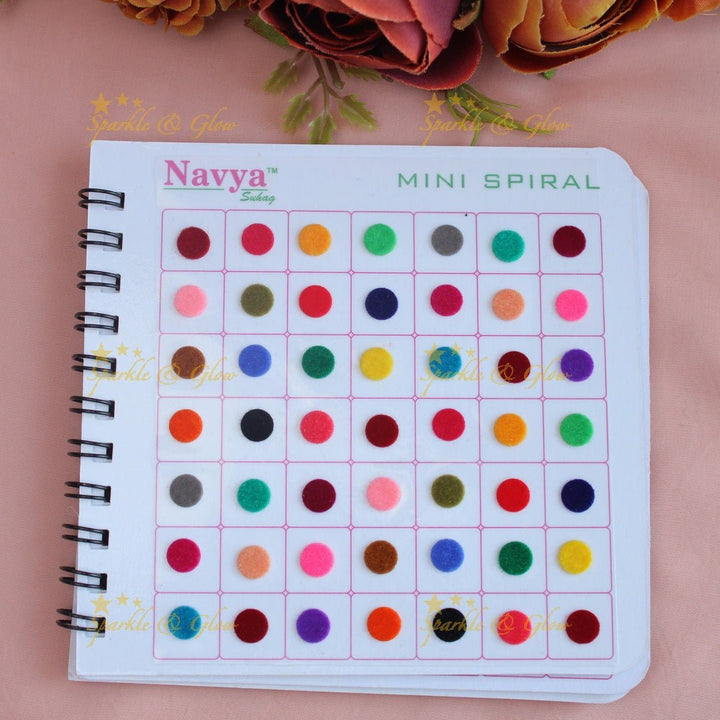 Navya Suhag simple plain round multi colour bindi big book - Sparkle and Glow - 