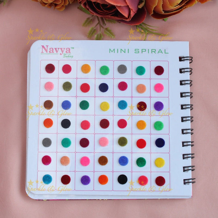 Navya Suhag simple plain round multi colour bindi big book - Sparkle and Glow - 