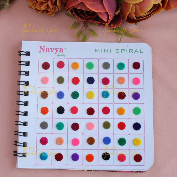Navya Suhag simple plain round multi colour bindi big book - Sparkle and Glow - 