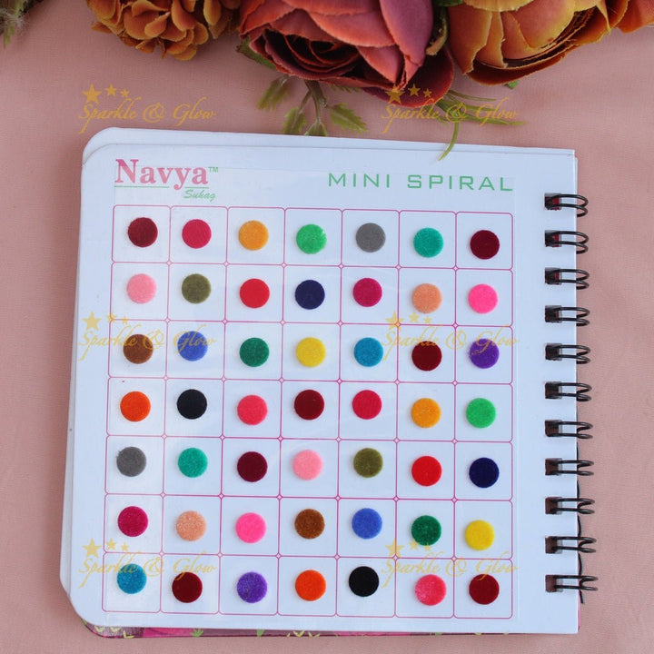 Navya Suhag simple plain round multi colour bindi big book - Sparkle and Glow - 
