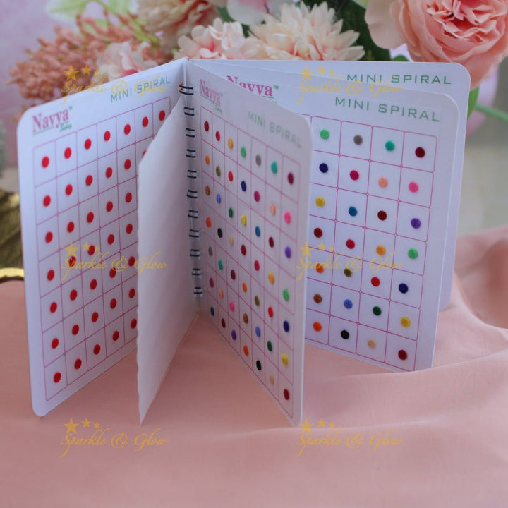 Navya Suhag pretty plain Multi colour bindi small book - Sparkle and Glow - 