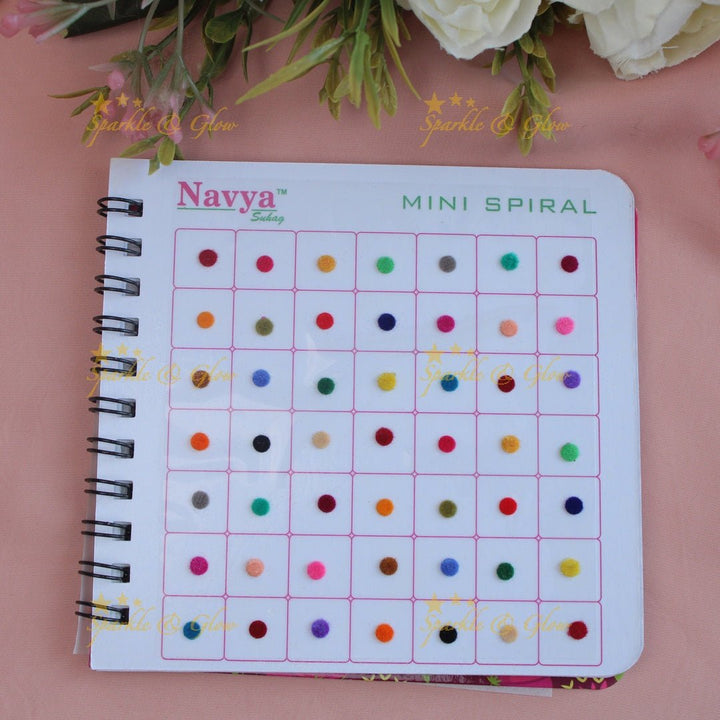 Navya Suhag pretty plain Multi colour bindi small book - Sparkle and Glow - 