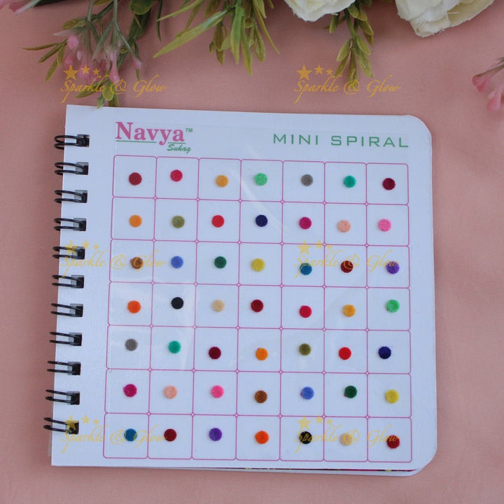 Navya Suhag pretty plain Multi colour bindi small book - Sparkle and Glow - 