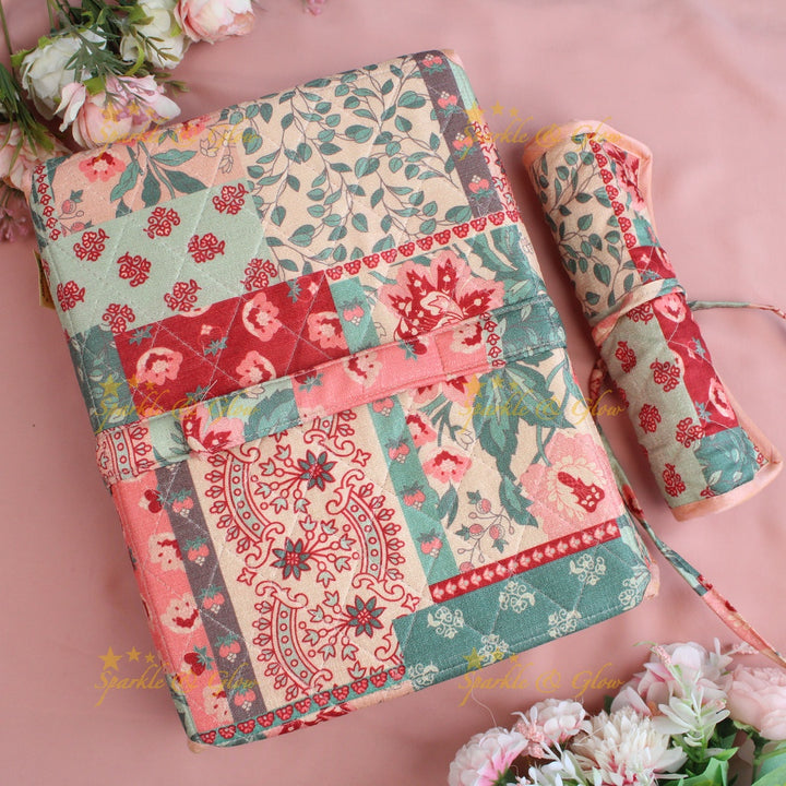 Simple and elegant leaf  printed jewellery organizer - Red