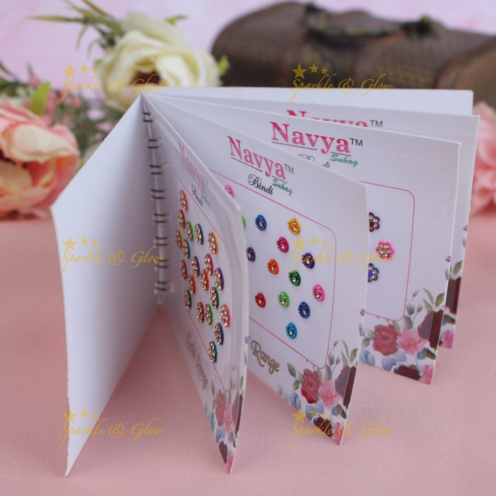 Navya Suhag stunning designs multi colours bindi small book - Sparkle and Glow - 