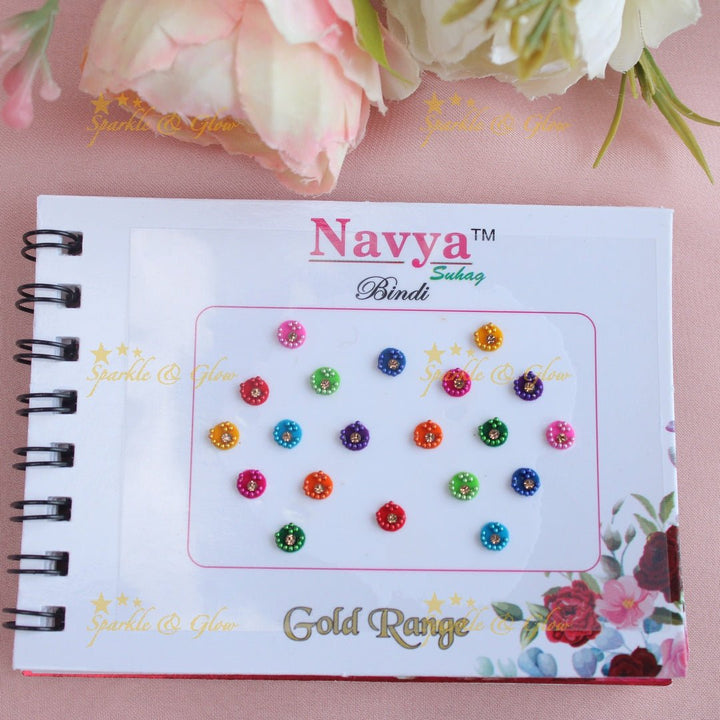 Navya Suhag stunning designs multi colours bindi small book - Sparkle and Glow - 