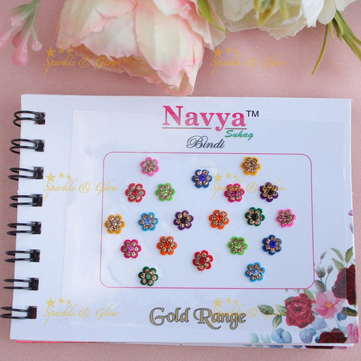 Navya Suhag stunning designs multi colours bindi small book - Sparkle and Glow - 