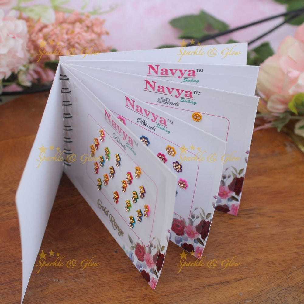 Navya Suhag stunning designs different shapes multi colours bindi small book - Sparkle and Glow - 