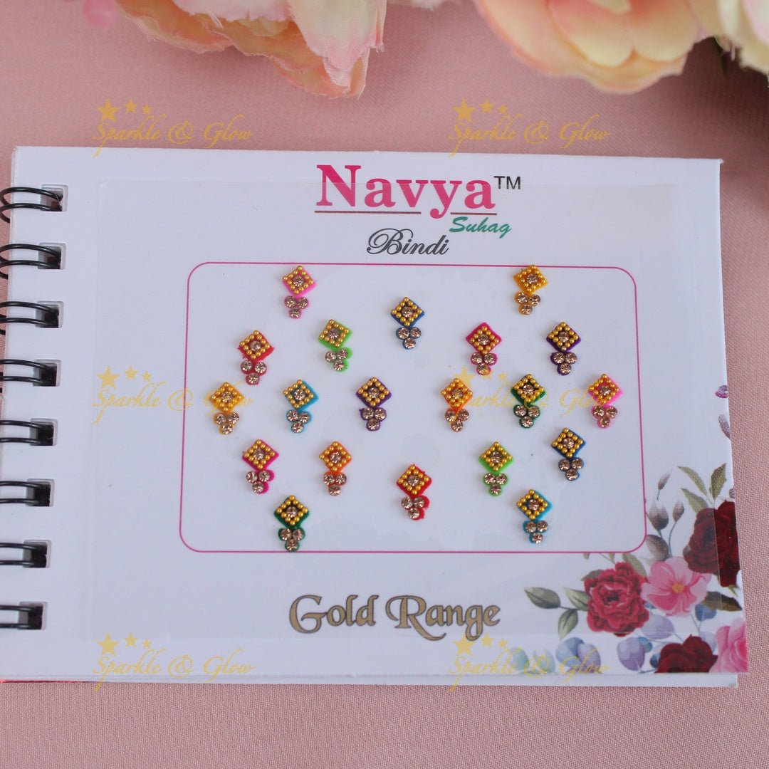Navya Suhag stunning designs different shapes multi colours bindi small book - Sparkle and Glow - 