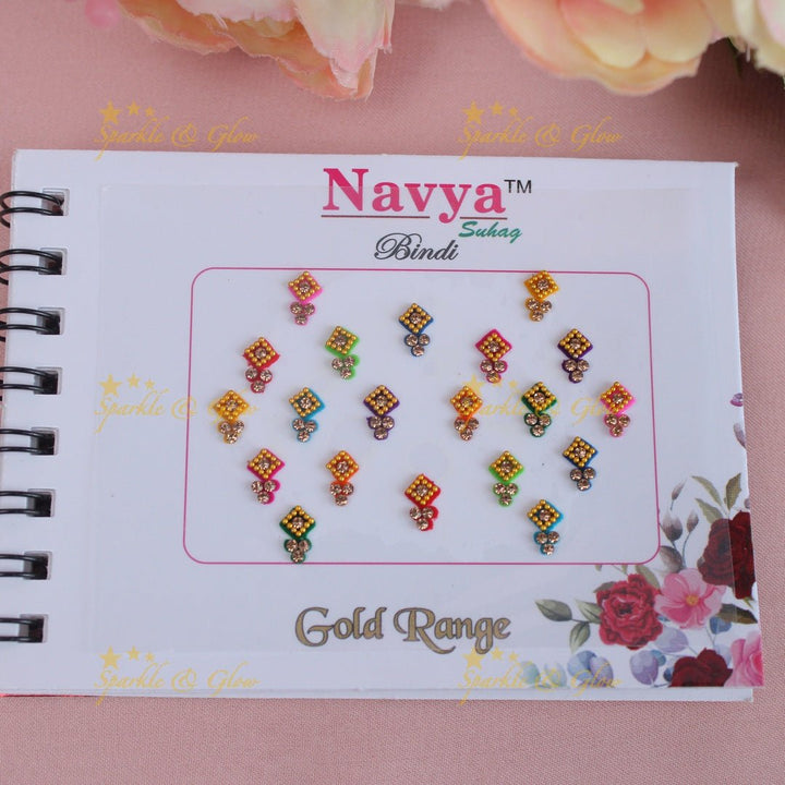 Navya Suhag stunning designs different shapes multi colours bindi small book - Sparkle and Glow - 