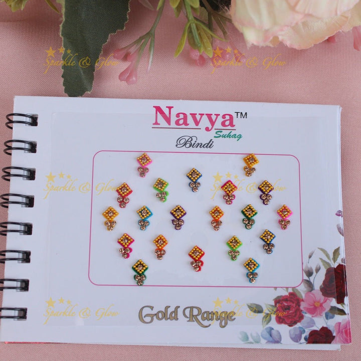 Navya Suhag stunning designs different shapes multi colours bindi small book - Sparkle and Glow - 