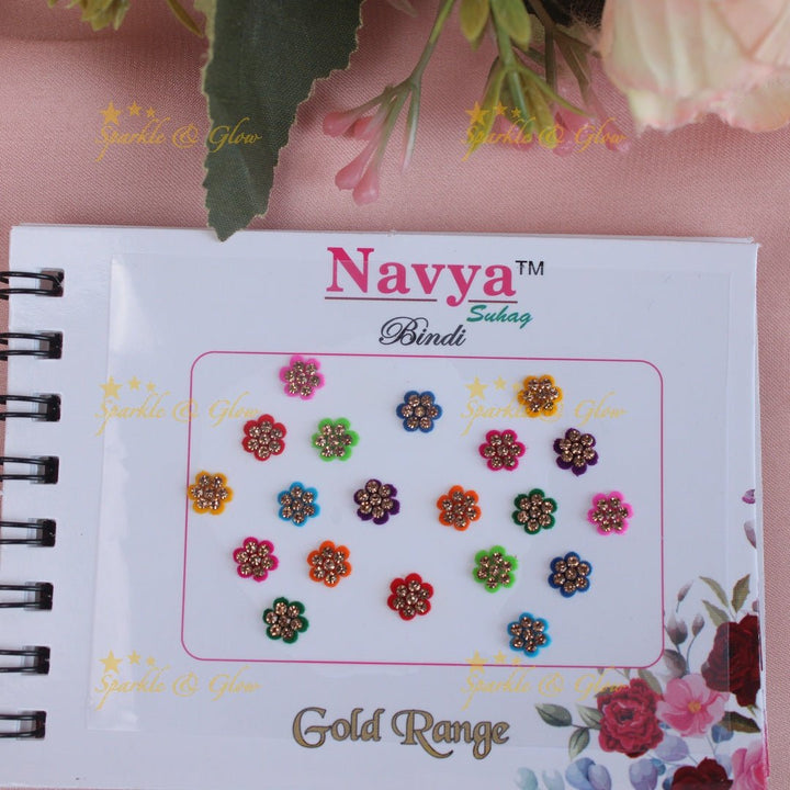 Navya Suhag stunning designs different shapes multi colours bindi small book - Sparkle and Glow - 