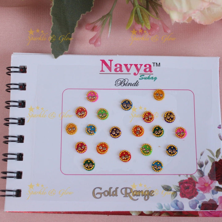 Navya Suhag stunning designs different shapes multi colours bindi small book - Sparkle and Glow - 