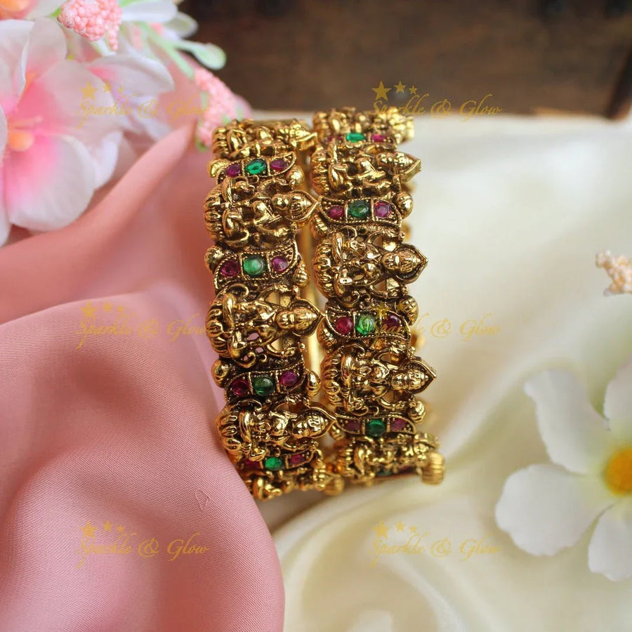 Simple and elegant lakshmi design bangles - Sparkle and Glow