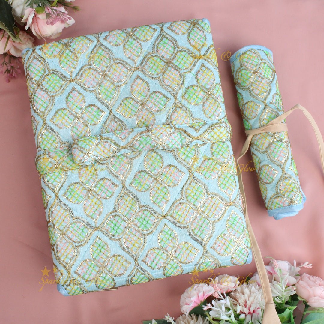 Leaf print multiple section jewellry organizer - Cream - Sparkle and Glow - Cream - 