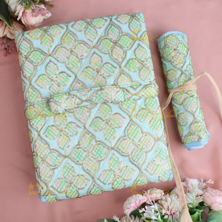 Leaf print multiple section jewellry organizer - Cream - Sparkle and Glow - Cream - 