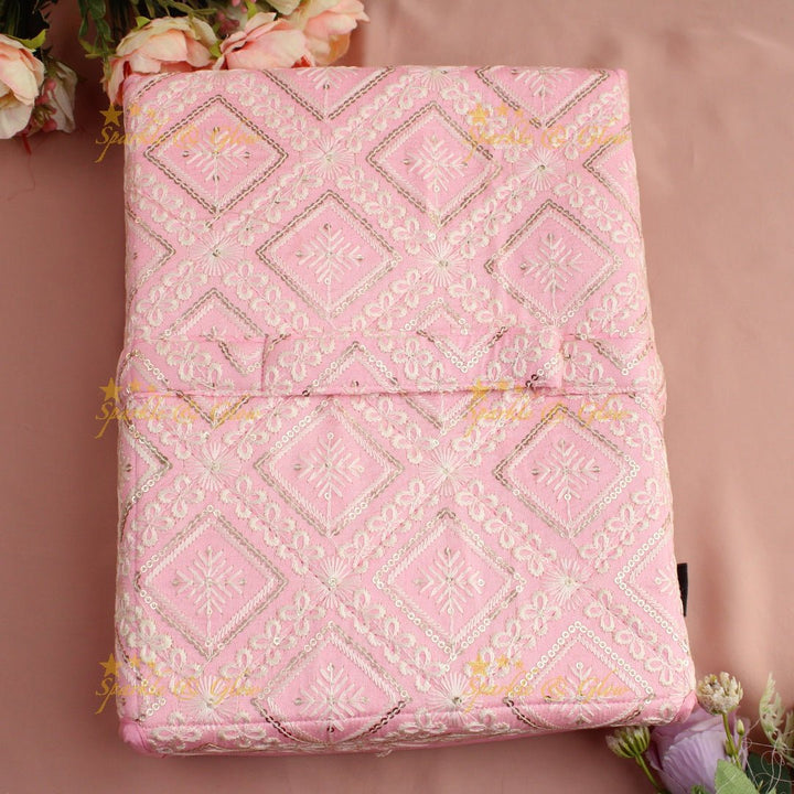 Pretty embroidery design jewellery organiszer - Pink - Sparkle and Glow - Pink - 