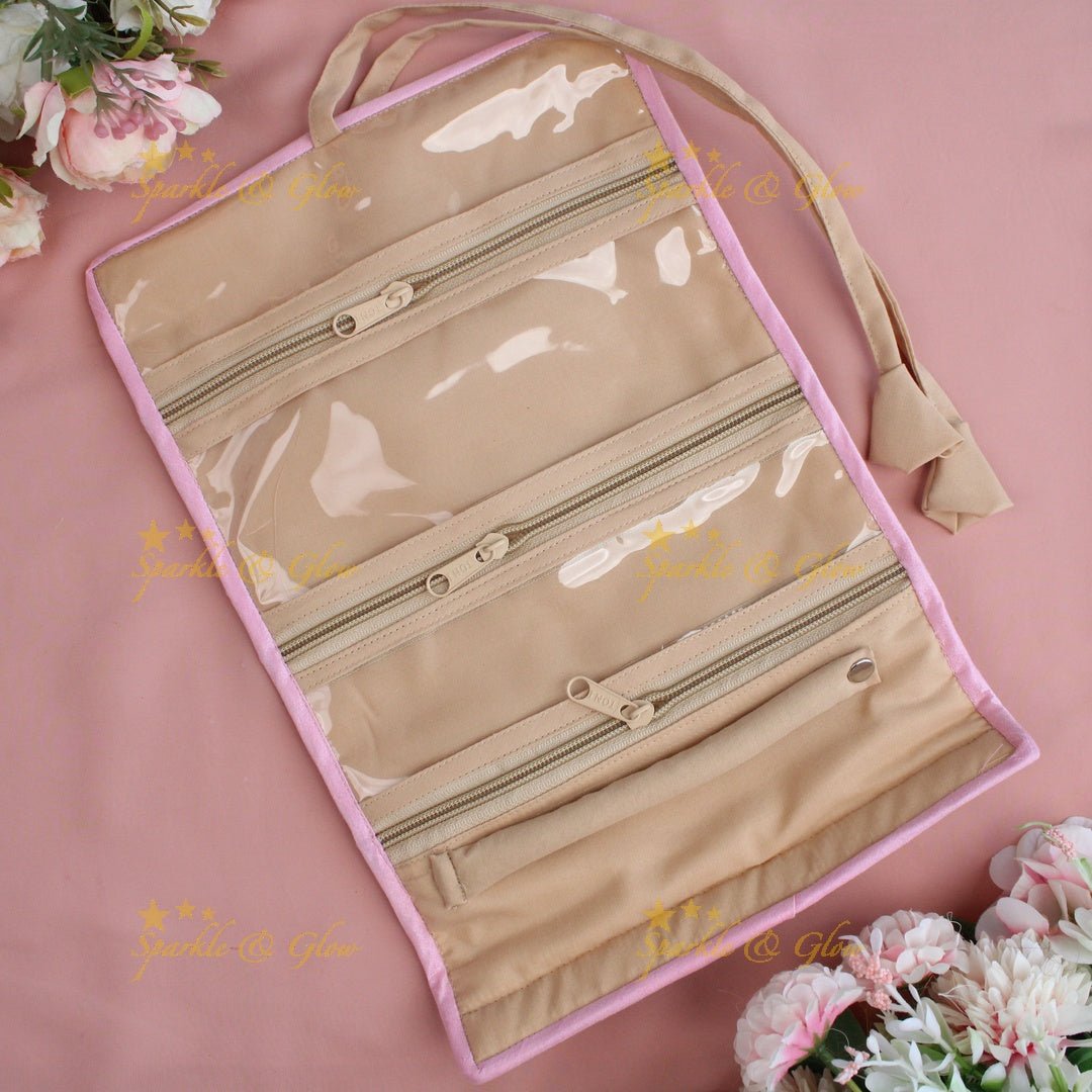 Pretty embroidery design jewellery organiszer - Pink - Sparkle and Glow - Pink - 