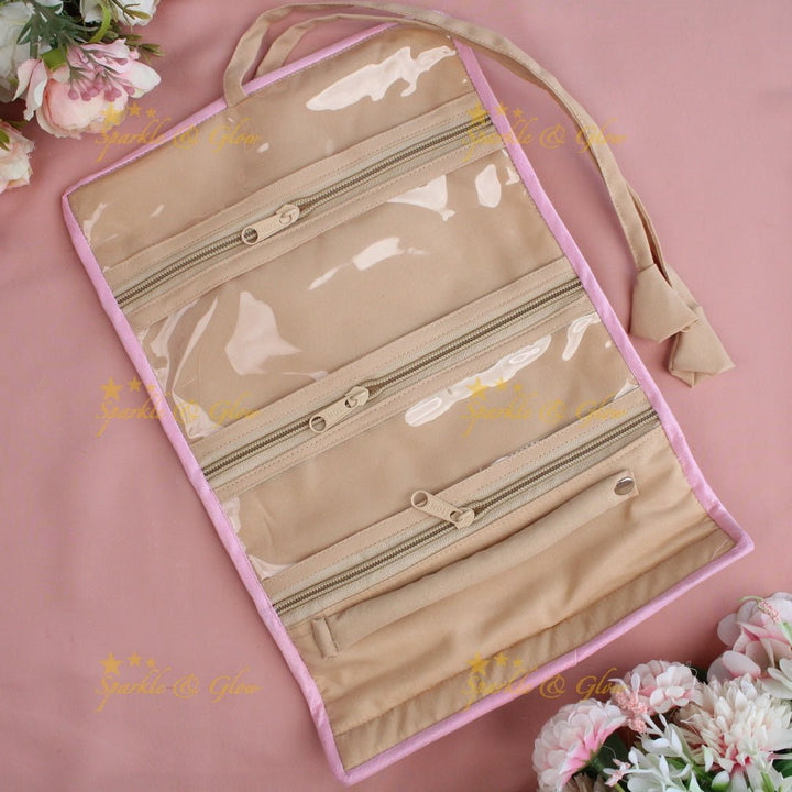 Pretty embroidery design jewellery organiszer - Pink - Sparkle and Glow - Pink - 
