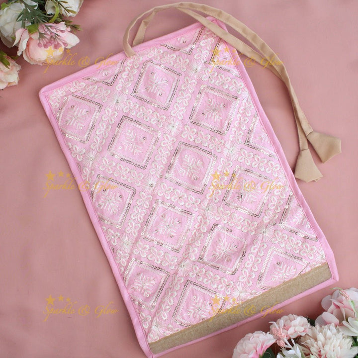 Pretty embroidery design jewellery organiszer - Pink - Sparkle and Glow - Pink - 