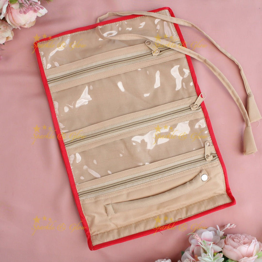 Pretty embroidery design jewellery organiszer - Pink - Sparkle and Glow - Pink - 