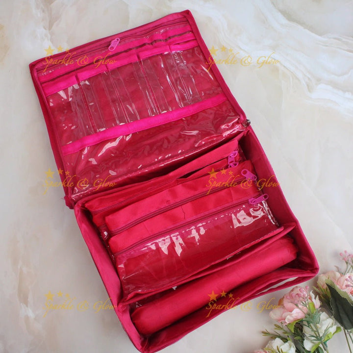 Beautiful embroidery design jewellery organiszer - Pink - Sparkle and Glow - Pink - 