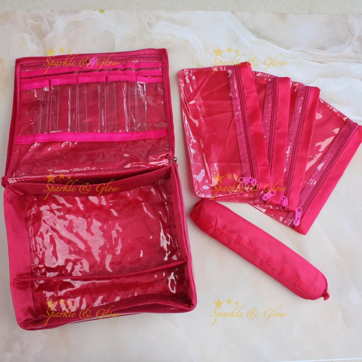 Beautiful embroidery design jewellery organiszer - Pink - Sparkle and Glow - Pink - 