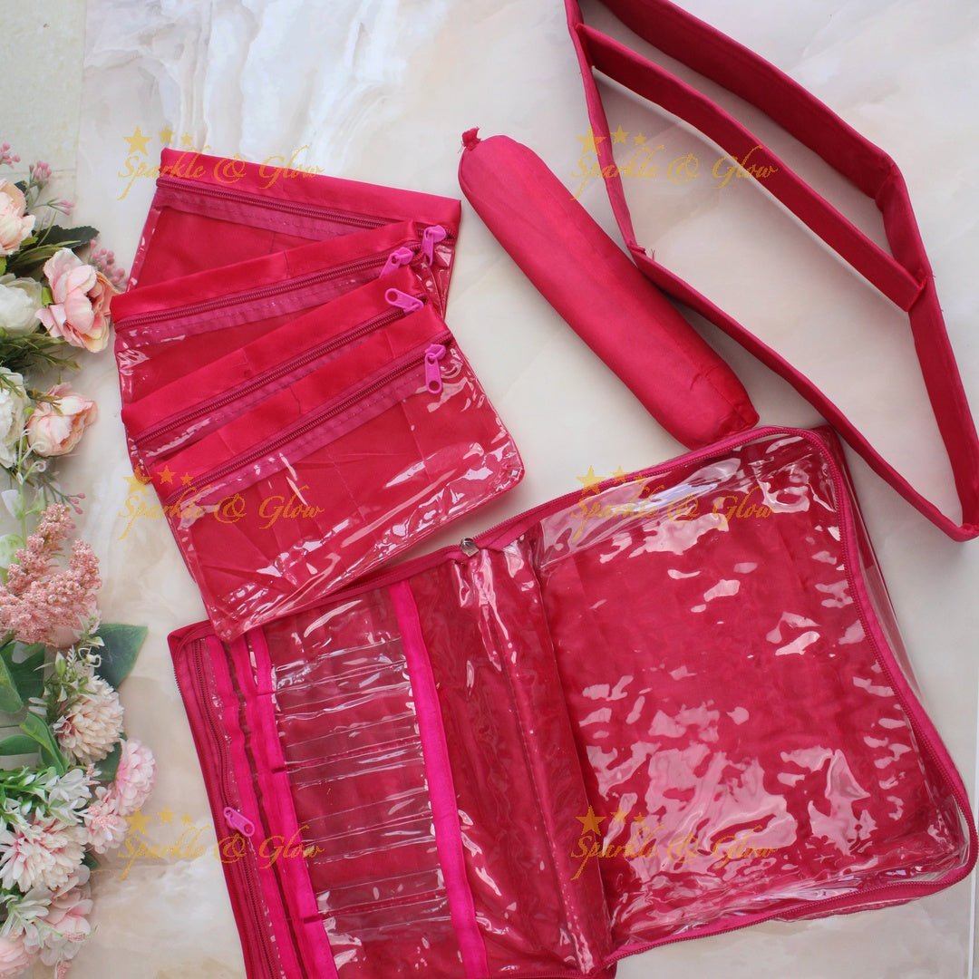 Beautiful embroidery design jewellery organiszer - Pink - Sparkle and Glow - Pink - 