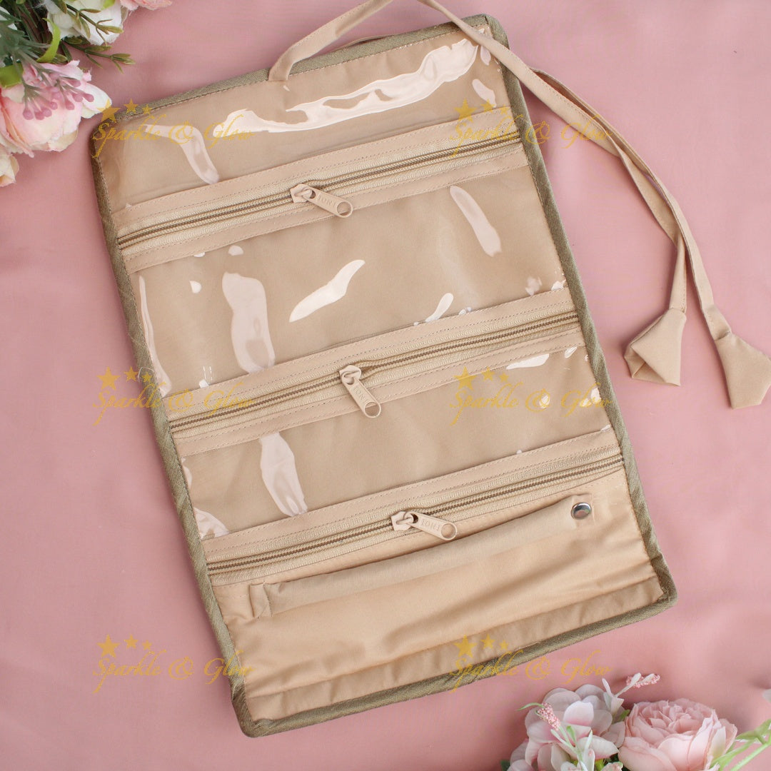 Flower and leaf embroidery jewellery organizer