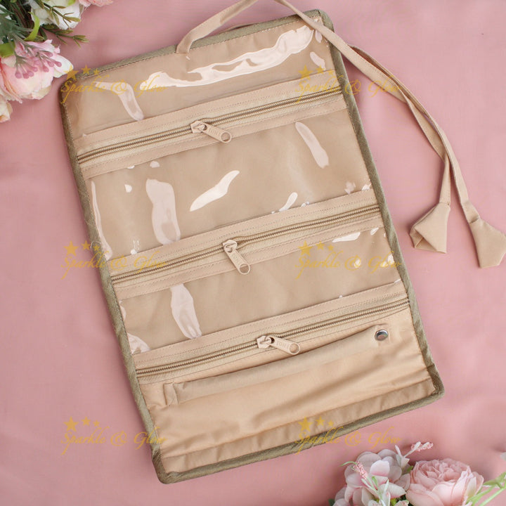 Flower and leaf embroidery jewellery organizer