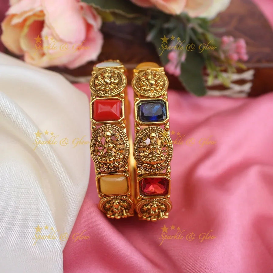 Stunning lakshmi design navarathna bangles - Sparkle and Glow