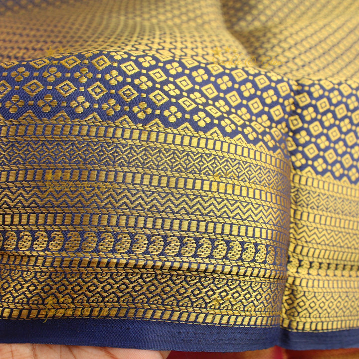 Beautiful parrot green colour with orange pallu kubera pattu soft silk saree with blouse piece - Parrot green