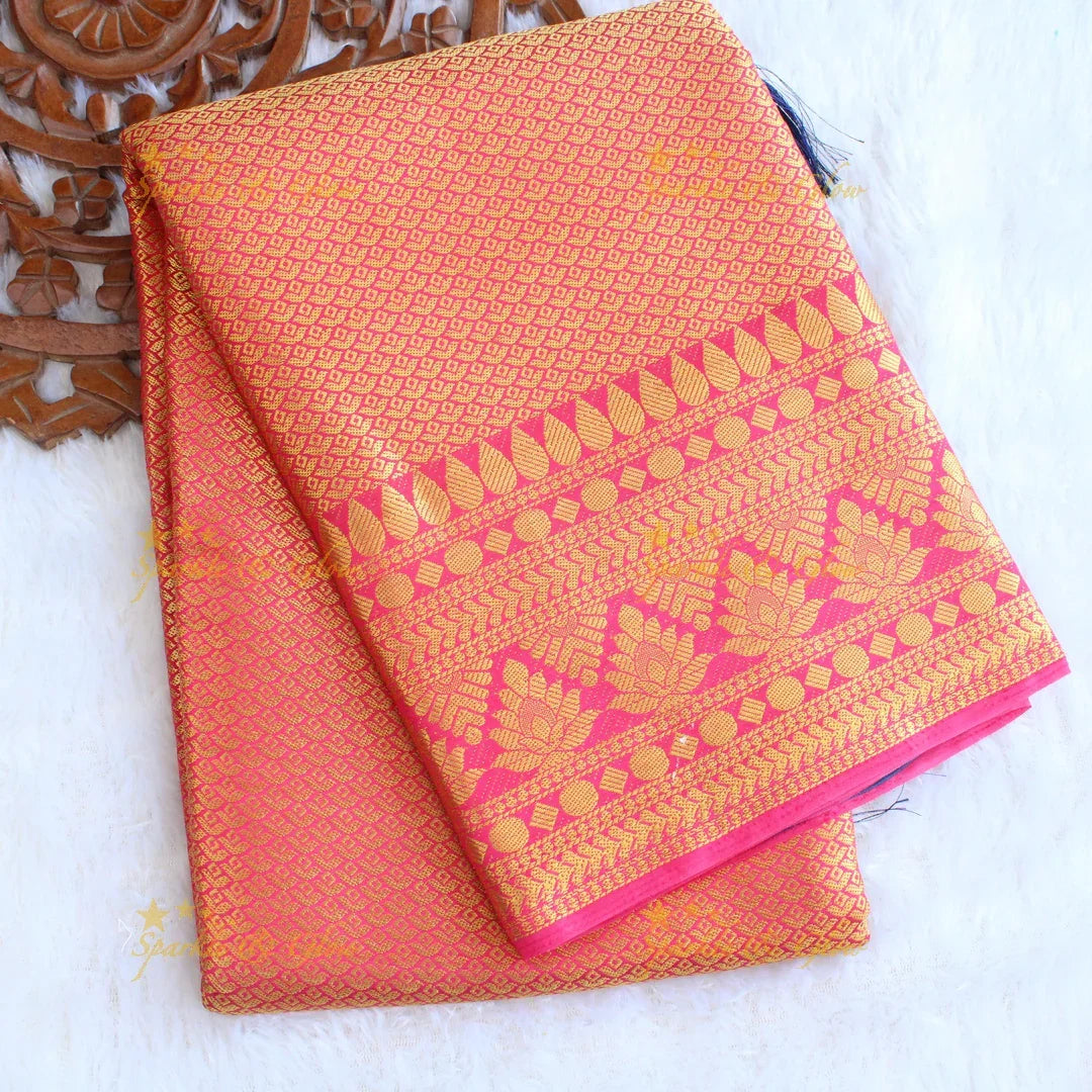 Gorgeous sky blue saree with orange pallu kubera pattu soft silk saree with blouse piece - Sparkle and Glow