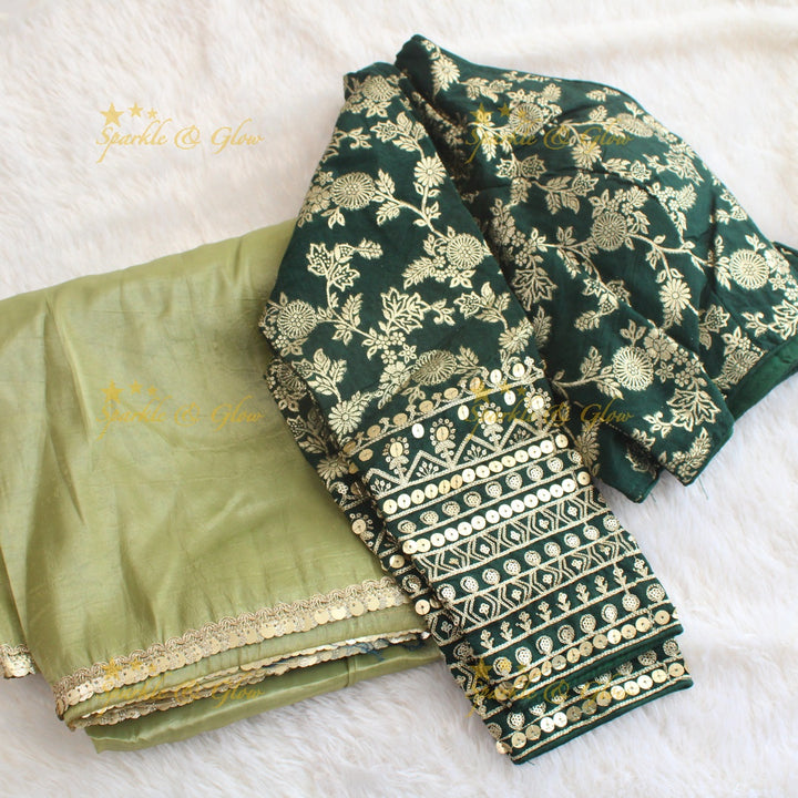 Pretty yellow colour tissue organza saree with readymade blouse - Yellow