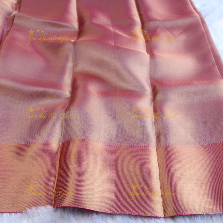 Jyothika inspired Pretty pink and gold colour banarasi tissue silk saree with blouse piece