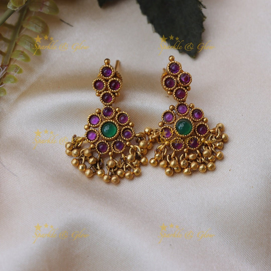 Simple and elegant stones earrings - Purple - Sparkle and Glow - Purple - 