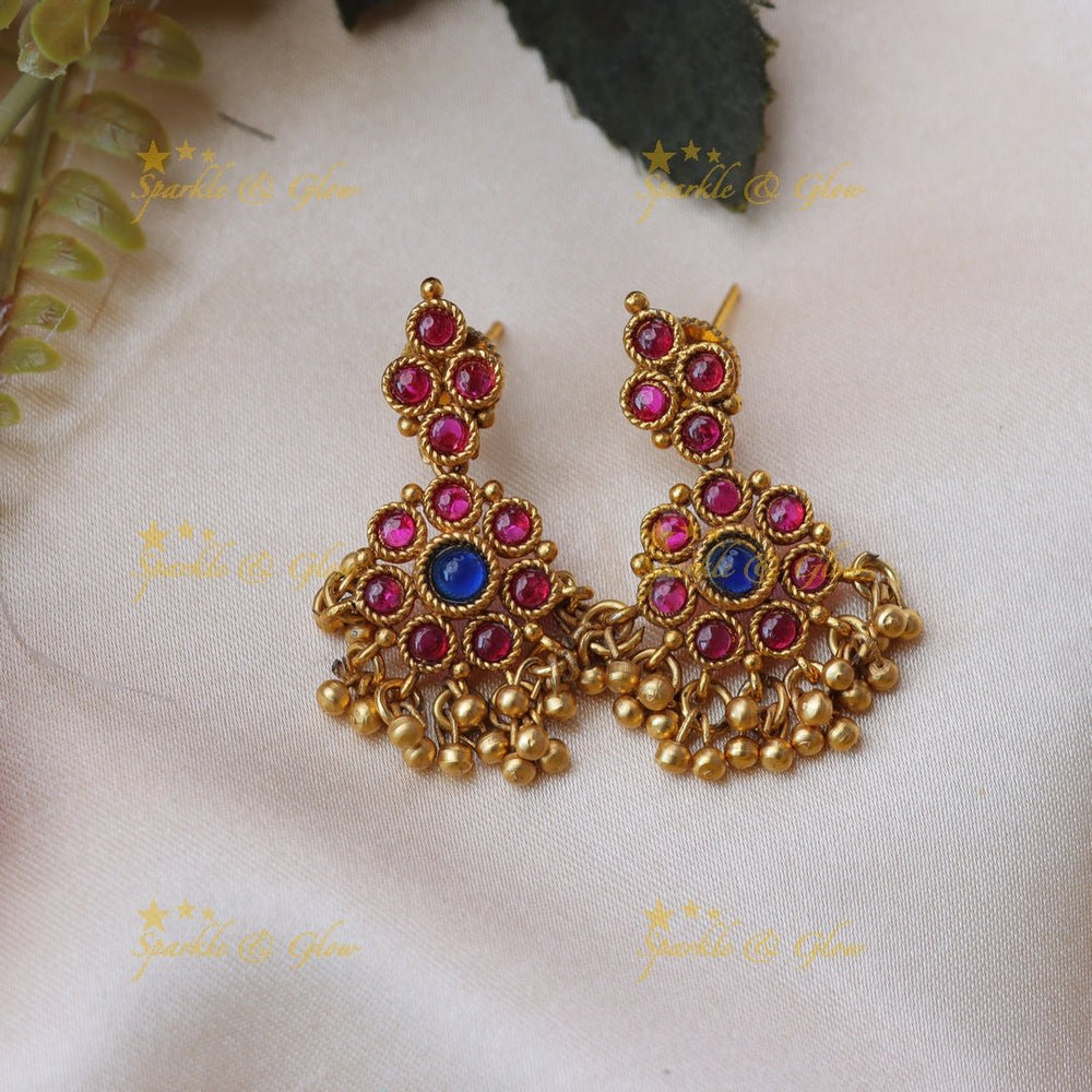 Simple and elegant stones earrings - Purple - Sparkle and Glow - Pink - 