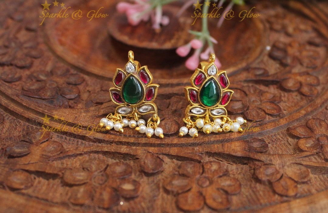 Stunning design Jadau kundan Bugadi Earrings with pearls
