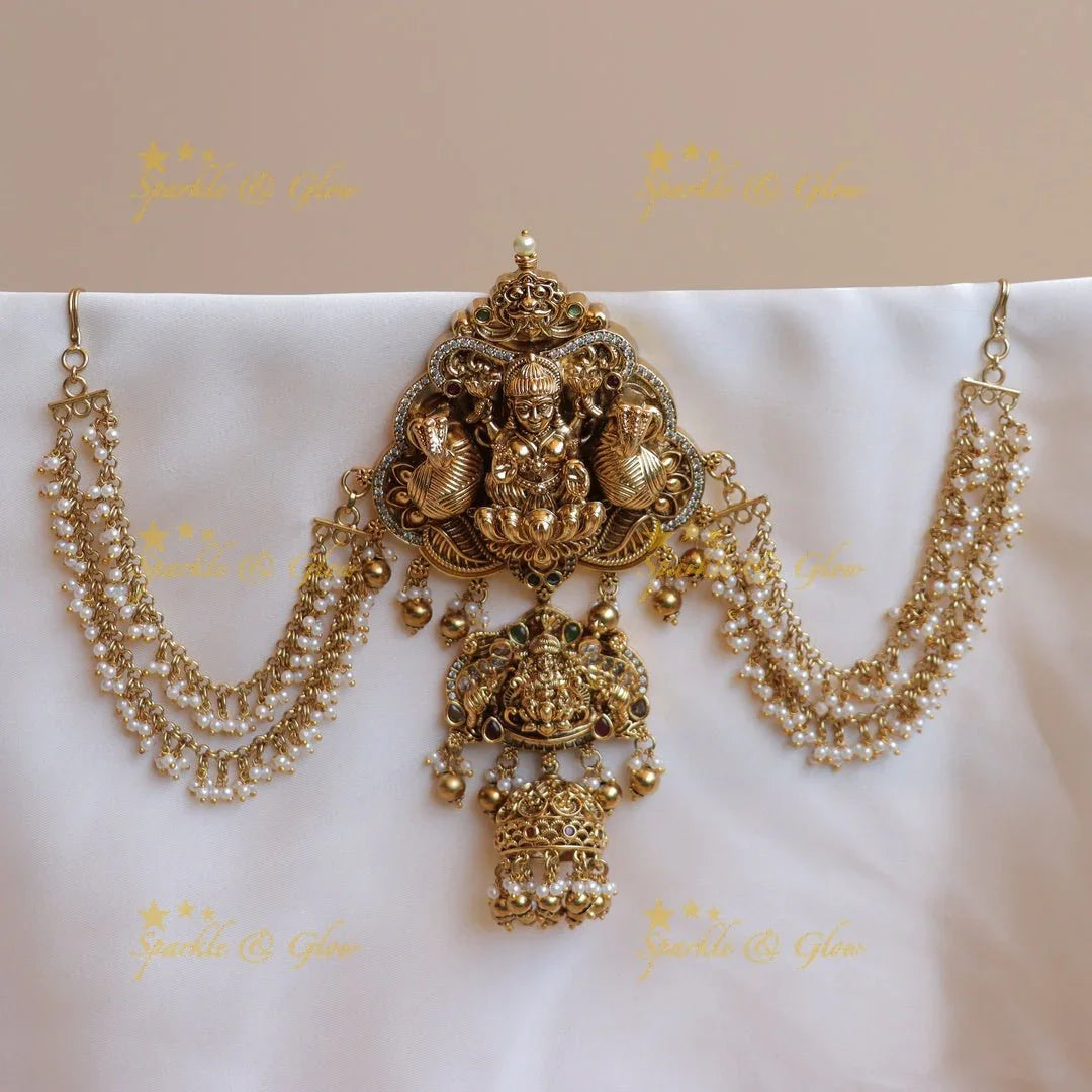 Elegant Nagas Jadabilla with pearl maatil - Sparkle and Glow