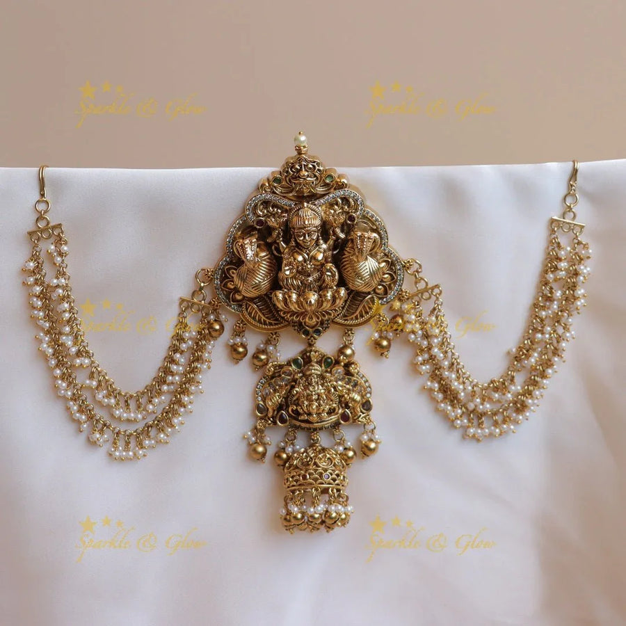 Elegant Nagas Jadabilla with pearl maatil - Sparkle and Glow