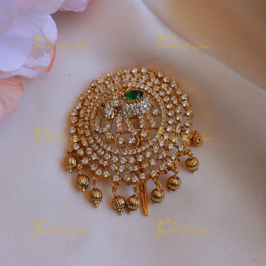 Stunning Elephant design Hairpin with AD stones - Sparkle and Glow