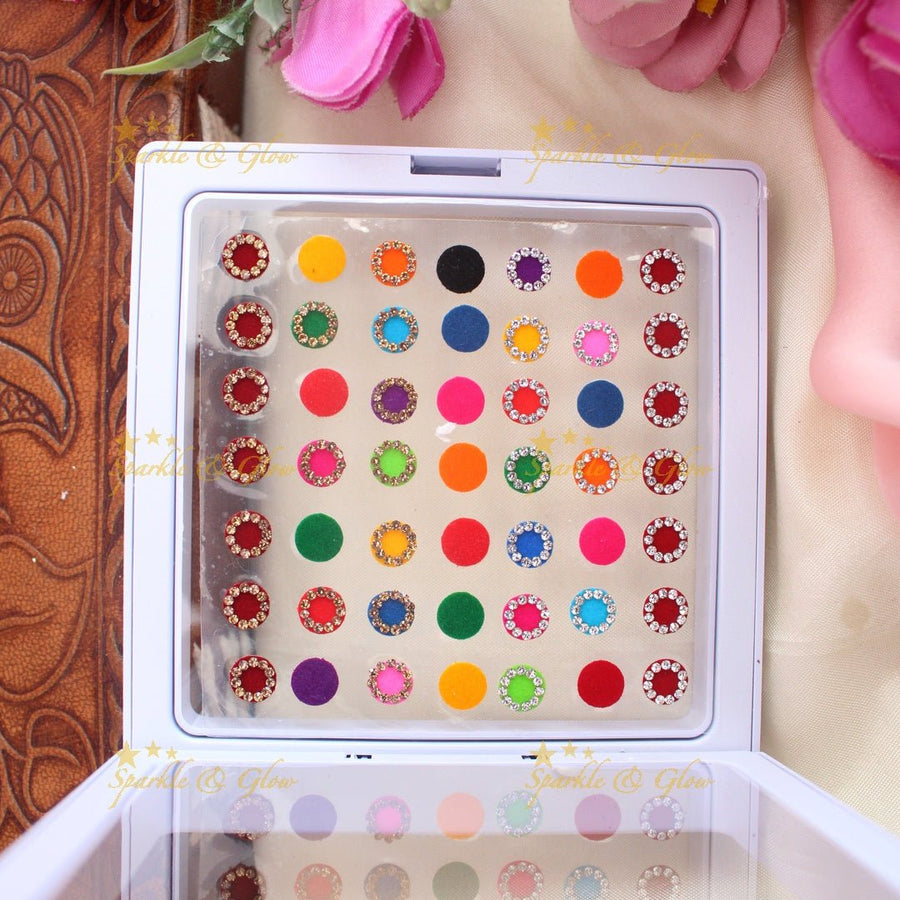 Stunning Round shaped Bridal bindi with stones - Sparkle and Glow - 