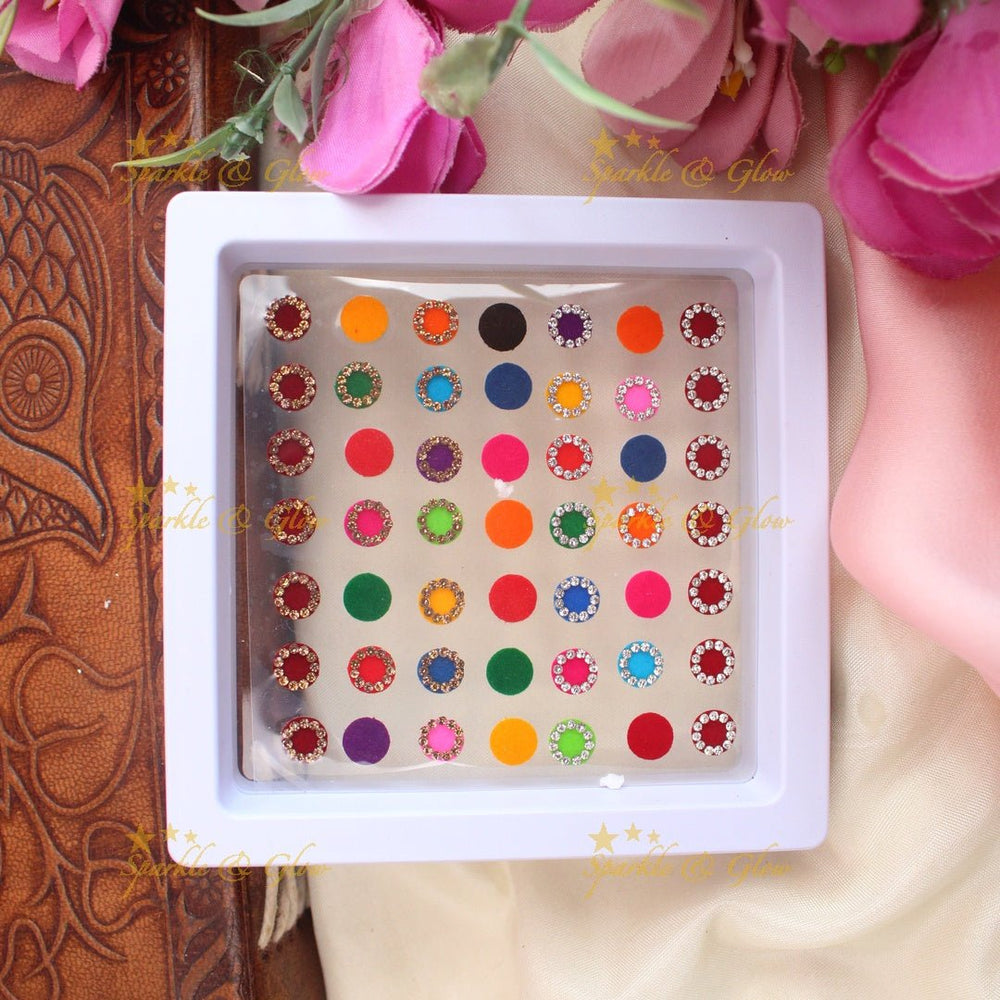 Stunning Round shaped Bridal bindi with stones - Sparkle and Glow - 